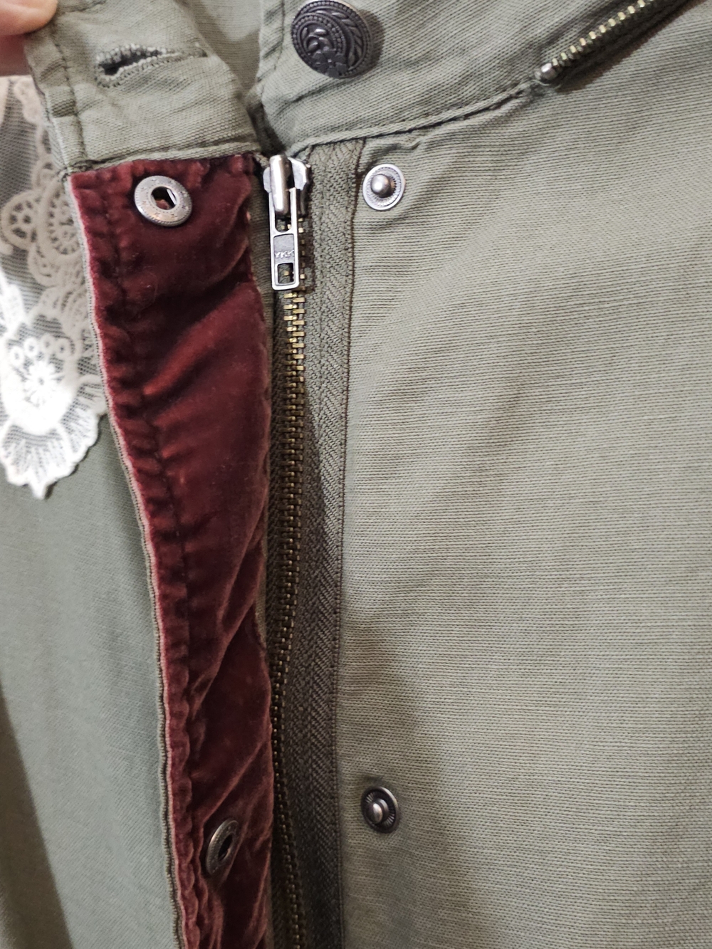 Anthropologie/Daughters Of The Liberation Olive Green Utility Jacket Women Large - Picture 5 of 11